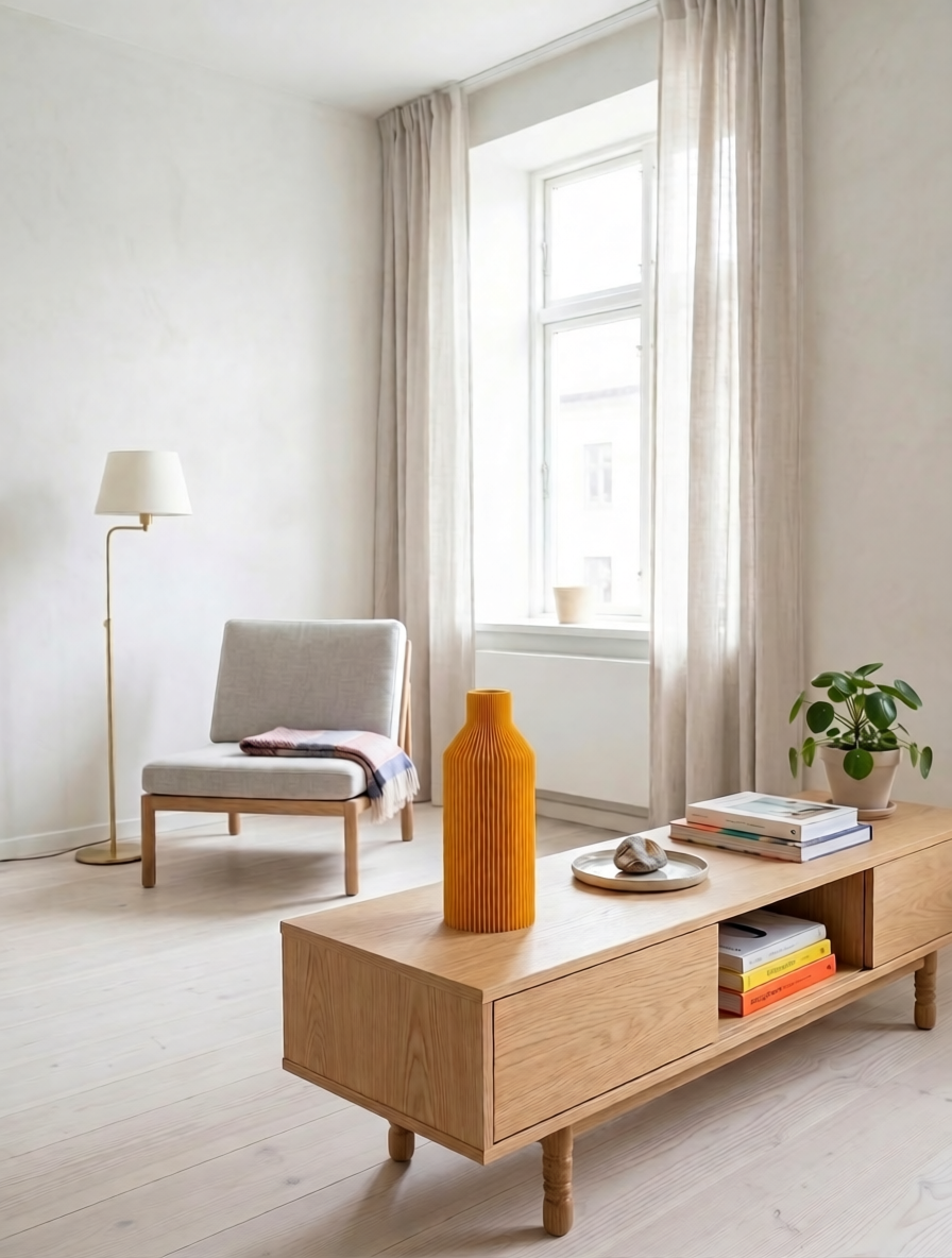 Moderne_3D_Druck_Vase_Straight_Senfgelb